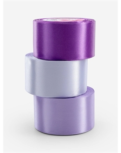 Атласная лента, набор 3 шт., 50 мм, 23±1 м, фиолетовая, сиреневая Арт узор