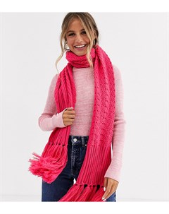 Эксклюзивный розовый шарф с кисточками Stitch & pieces