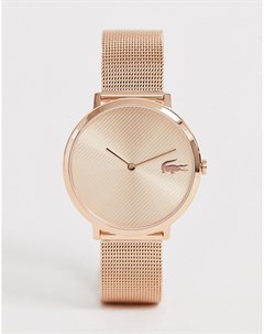 Розово золотистые часы с сетчатым браслетом moon Lacoste