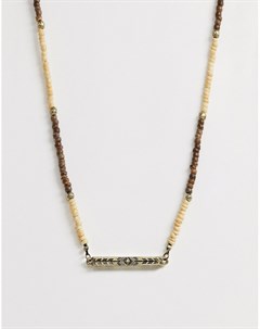 Коричневое ожерелье из шариковой цепочки с подвеской в ацтекском стиле Classics 77