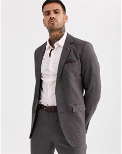 Бордовый зауженный пиджак в ломаную клетку Burton menswear