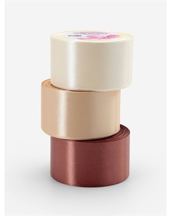 Атласная лента, набор 3 шт., 50 мм, 23±1 м, бежевая Арт узор