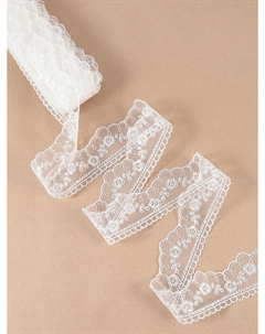 Кружево на сетке, 40 мм, 11±1 м, айвори Nobrand