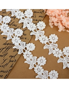 Кружево гипюровое, 50 мм, 14±1 м, белое Арт узор