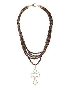 Колье Amber Cross Bluejay