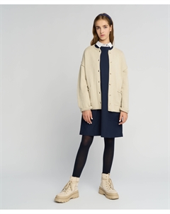 Платье-трапеция с накладными карманами синее Button blue