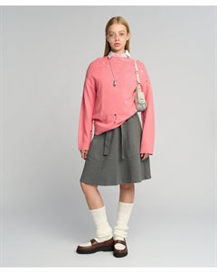 Юбка с накладными карманами и вшитым поясом серая Button blue