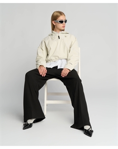 Брюки широкие с защипами черные Button blue