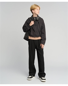 Брюки прямого кроя со стрелками черные Button blue