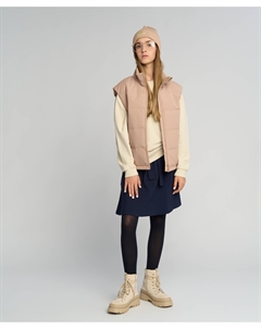 Юбка с накладными карманами трапецевидная синяя Button blue