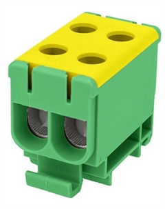 Клемма вводная 11-2114 силовая КВС 6-50мм? 2-рядная желто-зеленая PE распределительная Rexant