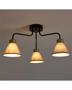 Люстра потолочная Natta 3 лампы 15 м² цвет черный/бежевый Freya