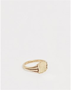Золотистое кольцо с печаткой Sacred hawk