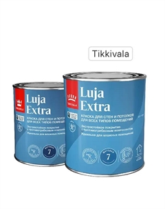 Краска для стен и потолков экстра-стойкая Luja Extra моющаяся матовая цвет белый база А 0.9 л Tikkivala