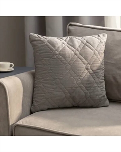 Подушка декоративная 43x43 см замша стальной Linen way