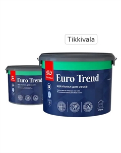 Краска для обоев Euro Trend моющаяся матовая цвет белый база А 9 л Tikkivala