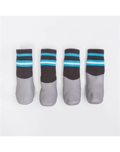 Носки с прорезиненной подошвой для собак, S, серо-голубые Petmax