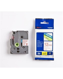 Картридж Brother TZE232, 12мм, красный шрифт, белый фон, 8м ( TZE232