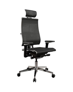 Кресло руководителя Yoga 4DF B2-5D - YM93, на колесиках, сетка, черный/черный Метта