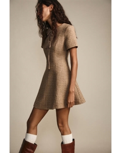 Платье мини твидовое с завязками Befree