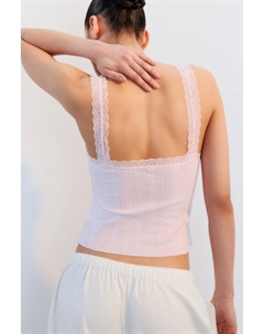 Майка с кружевом и вырезом на пуговицах Befree