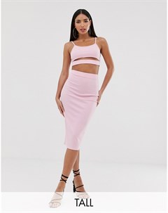 Розовая юбка миди Fashionkilla tall