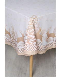 Скатерть хлопковая с пропиткой с принтом Золотой олень 21maison