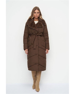 Пальто утепленное с меховой опушкой на воротнике Electrastyle