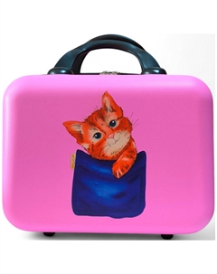 Сумка дорожная с креплением на чемодан Бьюти кейс, Кот в кармане, розовый Lats