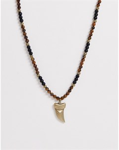 Ожерелье с подвеской и полудрагоценным камнем Asos design
