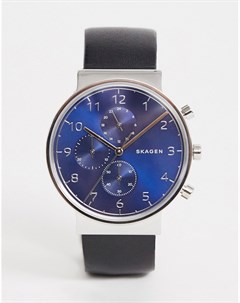 Мужские часы из нержавеющей стали с синим циферблатом Skagen