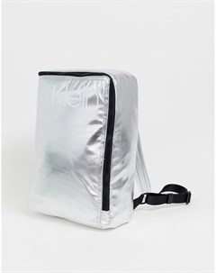 Серебристый рюкзак с эффектом металлик и логотипом Trail Calvin klein