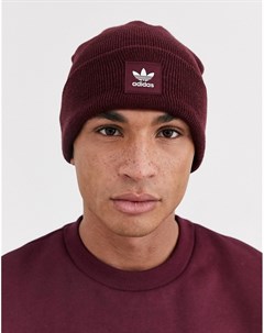 Бордовая шапка бини с логотипом Adidas originals