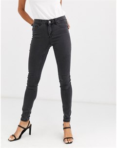 Темно серые моделирующие джинсы скинни Vero moda
