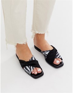Черные сандалии с кожаным бантиком Wallflower Asos white