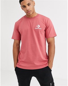 Розовая футболка с логотипом в виде звезды и шеврона Converse