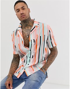 Разноцветная рубашка с отложным воротником The couture club