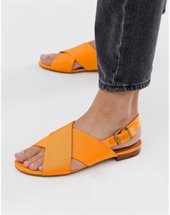 Оранжевые сандалии с перекрещенными ремешками и открытой пяткой & other stories