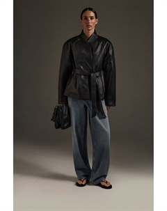 Куртка-кимоно с поясом черного цвета 2mood