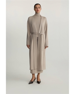 Кардиган-кимоно из шерсти мериноса бежевого цвета 2mood