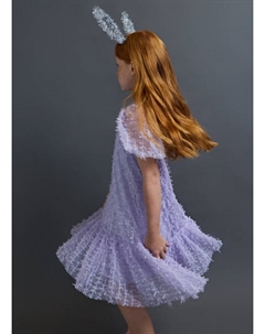 Платье с бантиками для девочек, Фиолетовый Ostin