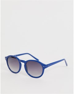 Круглые солнцезащитные очки с синей оправой Aj morgan