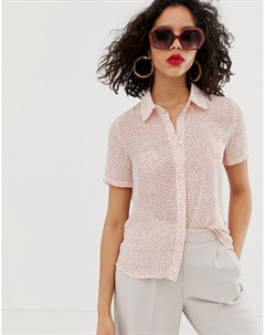 Полупрозрачная фактурная блузка в горошек Vero moda