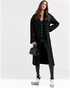 Длинное шерстяное пальто с поясом Fashion union tall