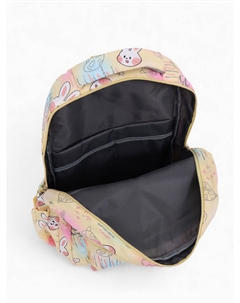 Рюкзак школьный на молнии, с 2 отделами, с карманами, размер 30×15×44 см, желтый Nobrand