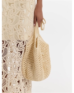 Вязаная сумка кроше из 100% хлопка Love republic