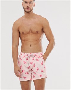 Розовые шорты для плавания с принтом омаров Burton menswear