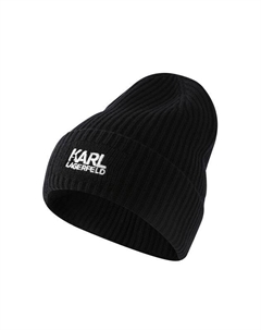 Шапка из хлопка и шерсти с логотипом Karl lagerfeld