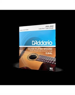 Струны для акустических гитар, металлические D'Addario EJ84L Gypsy Jazz Комплект струн для акустической гитары, петли на концах, Light, 10-44 D`addario