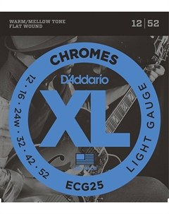 Струны для электрогитар D'Addario ECG25 Chromes Комплект струн для электрогитары, Light, 12-52 D`addario